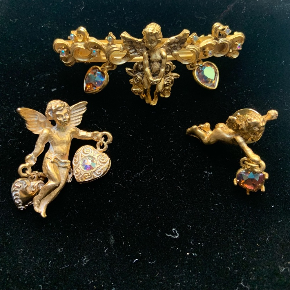 Vintage Kirks Folly Angel Brooches (3)
